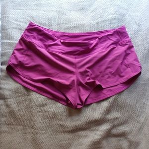 Purple/pink lululemon speed shorts